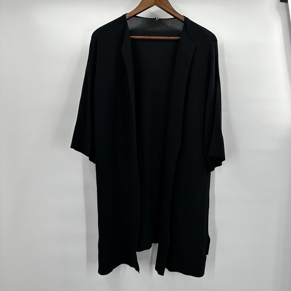 Liviana Conti Cardigan Womens Small Black 42 Knit Minimalist‎ Capsule Open Long
